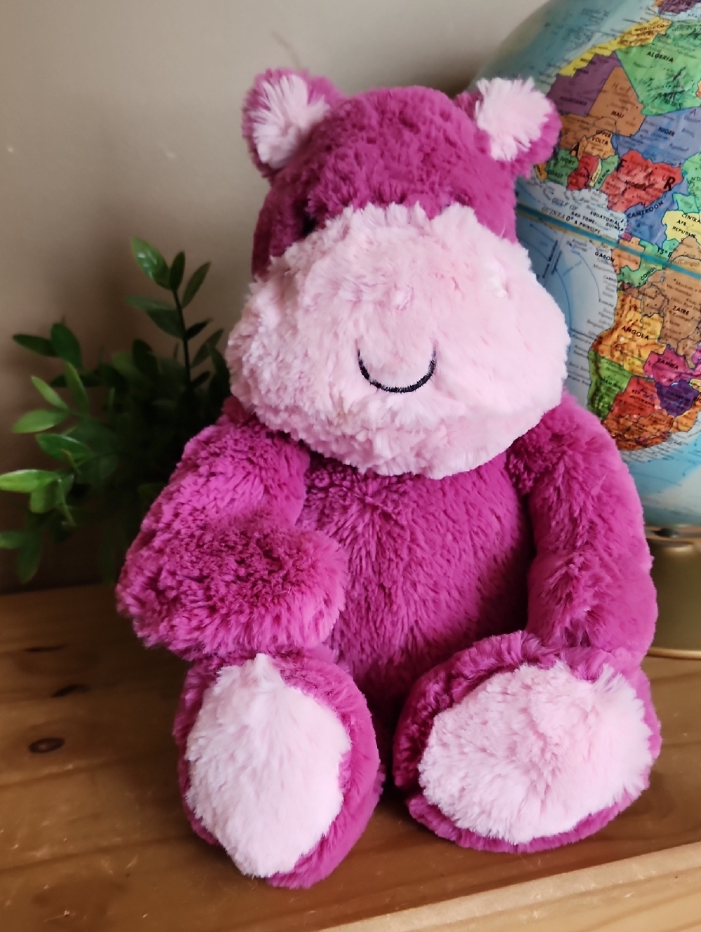 Lambs & Ivy Soft Two-Tone Pink Plush Hippo